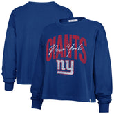 New York Giants '47 Women's Muse Sydney Long Sleeve Cropped T-Shirt Royal