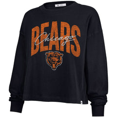 Chicago Bears '47 Women's Muse Sydney Long Sleeve Cropped T-Shirt Navy