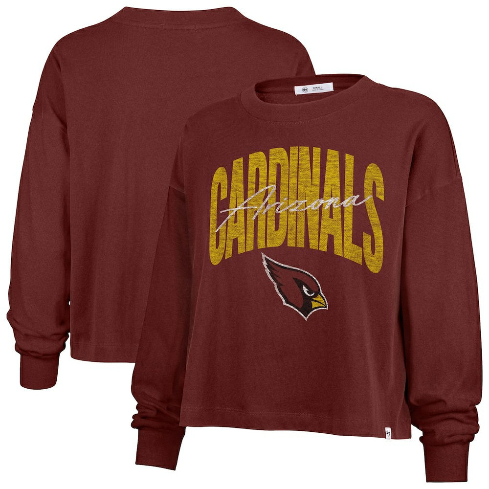 Arizona Cardinals '47 Women's Muse Sydney Long Sleeve Cropped T-Shirt Cardinal