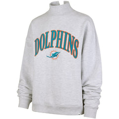 Miami Dolphins '47 Women's Vantage Mock Neck Pullover Sweatshirt Heather Gray