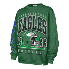 Philadelphia Eagles '47 Women's Go Big Oversized Pullover Sweatshirt Kelly Green