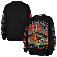 Cincinnati Bengals '47 Women's Go Big Oversized Pullover Sweatshirt Black