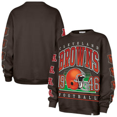 Cleveland Browns '47 Women's Go Big Oversized Pullover Sweatshirt Brown