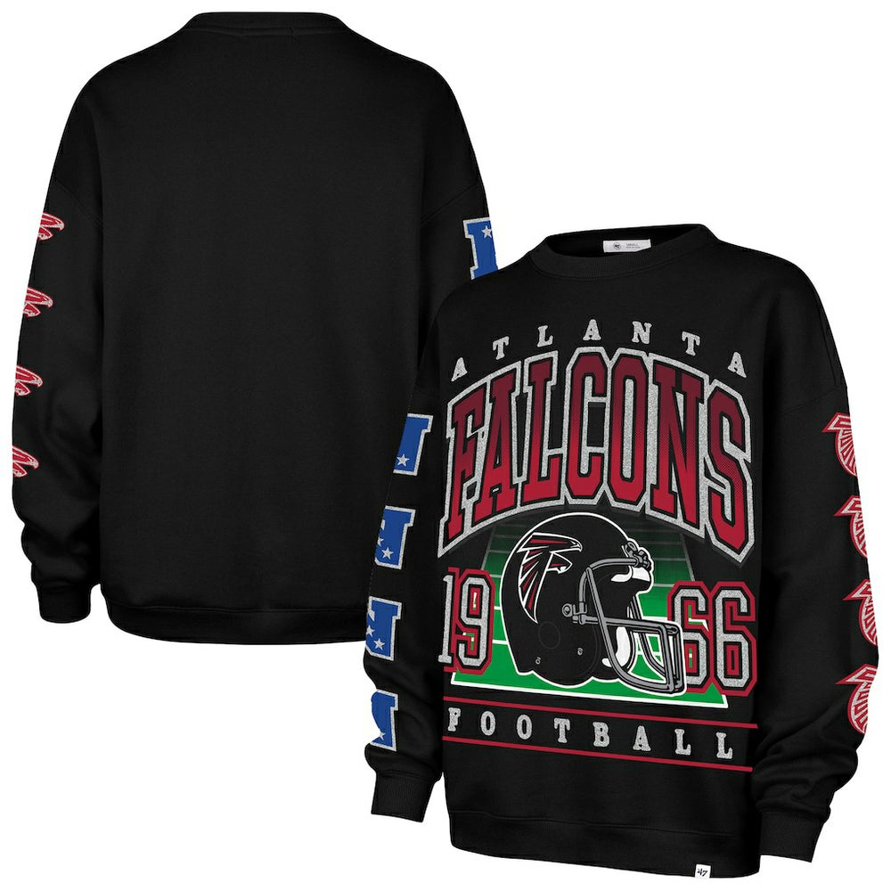 Atlanta Falcons '47 Women's Go Big Oversized Pullover Sweatshirt Black