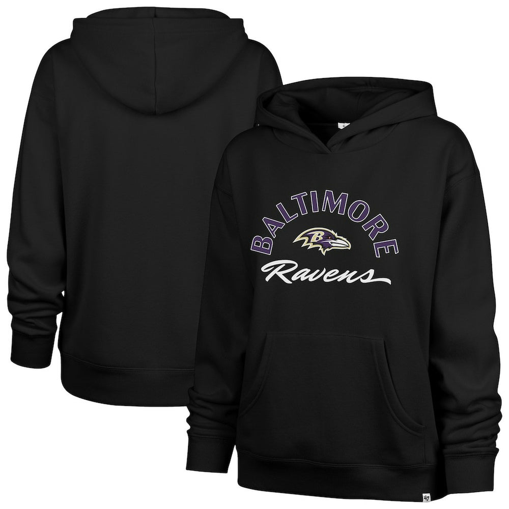 Baltimore Ravens '47 Women's Whirlwind Naomi Pullover Hoodie Black
