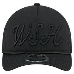 Washington Nationals New Era City Initial 9FORTY A-Frame M-Crown Adjustable Trucker Hat - Black Hats