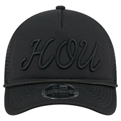 Houston Astros New Era City Initial 9FORTY A-Frame M-Crown Adjustable Trucker Hat - Black Hats