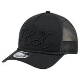 Texas Rangers New Era City Initial 9FORTY A-Frame M-Crown Adjustable Trucker Hat - Black Hats