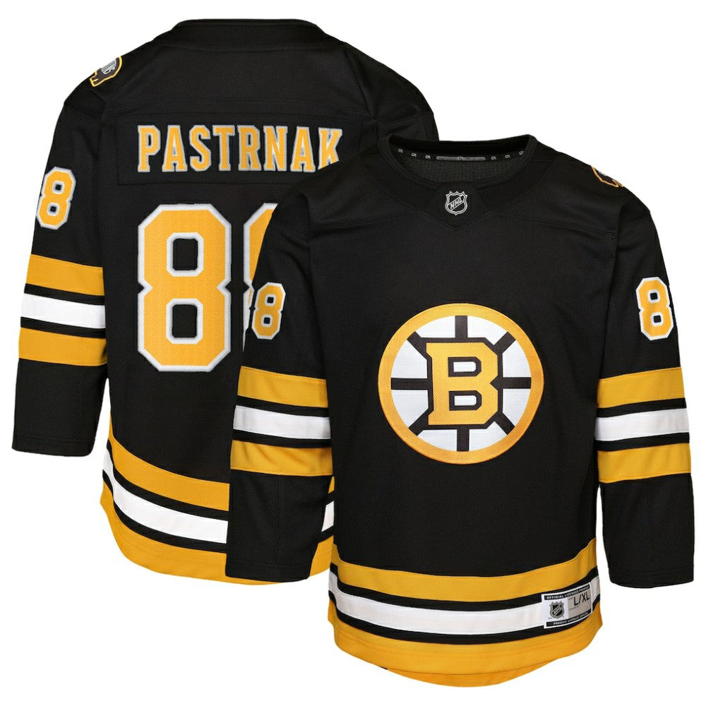 NHL David Pastrnak Boston Bruins Youth Home Premier Player Jersey - Black