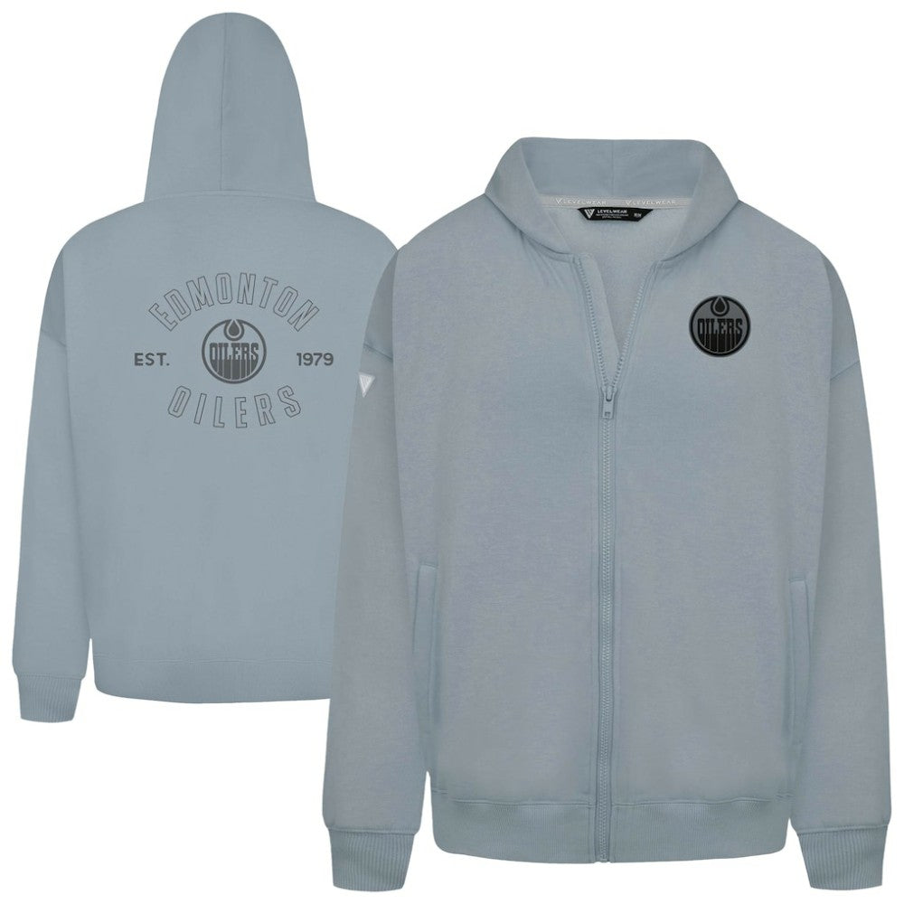 NHL Edmonton Oilers Levelwear Uphill Abyssal Full-Zip Hoodie - Gray