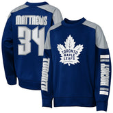 NHL Auston Matthews Toronto Maple Leafs Outerstuff Youth Best Defense Name & Number Crewneck Sweatshirt - Blue
