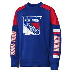 NHL Mika Zibanejad New York Rangers Outerstuff Youth Best Defense Name & Number Crewneck Sweatshirt - Blue
