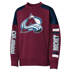 NHL Nathan MacKinnon Colorado Avalanche Outerstuff Youth Best Defense Name & Number Crewneck Sweatshirt - Burgundy