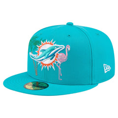 Miami Dolphins New Era State Stitch 59FIFTY Fitted Hat Aqua