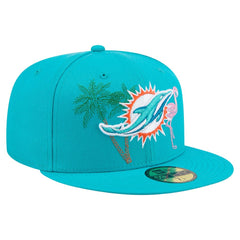 Miami Dolphins New Era State Stitch 59FIFTY Fitted Hat Aqua