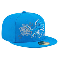 Detroit Lions New Era State Stitch 59FIFTY Fitted Hat Blue