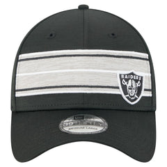 Las Vegas Raiders New Era Stripes 39THIRTY Flex Hat Black