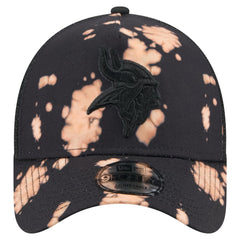 Minnesota Vikings New Era Bleached A-Frame 9FORTY Trucker Adjustable Hat Black