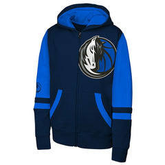Dallas Mavericks Outerstuff Youth Straight to the League Full-Zip Hoodie Navy