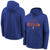 New York Knicks Youth 2025/26 Club Fleece Practice Hoodie Blue