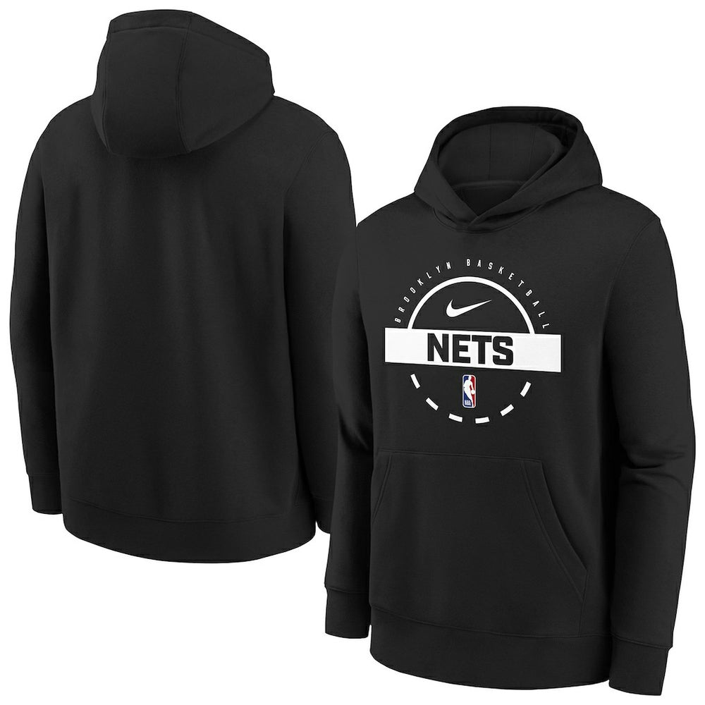Brooklyn Nets Youth 2025/26 Club Fleece Practice Hoodie Black