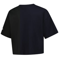 Atlanta Braves New Era Women's Upcycled Colorblocked Boxy Cropped T-Shirt - Navy T-shirts