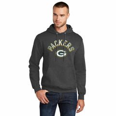 Green Bay Packers Starter Arch Over Logo Pullover Hoodie Charcoal