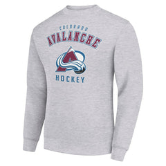 NHL Colorado Avalanche Men's Starter Team Logo Fleece Pullover Sweatshirt - Heather Gray