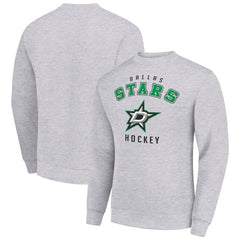 NHL Dallas Stars Men's Starter Team Logo Fleece Pullover Sweatshirt - Heather Gray