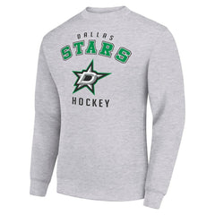 NHL Dallas Stars Men's Starter Team Logo Fleece Pullover Sweatshirt - Heather Gray