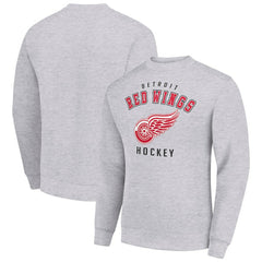 NHL Detroit Red Wings Men's Starter Team Logo Fleece Pullover Sweatshirt - Heather Gray