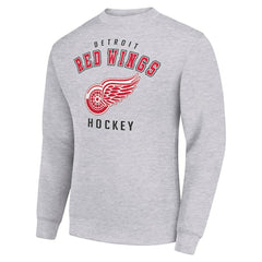 NHL Detroit Red Wings Men's Starter Team Logo Fleece Pullover Sweatshirt - Heather Gray