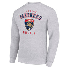 NHL Florida Panthers Men's Starter Team Logo Fleece Pullover Sweatshirt - Heather Gray