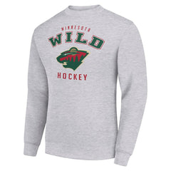 NHL Minnesota Wild Men's Starter Team Logo Fleece Pullover Sweatshirt - Heather Gray