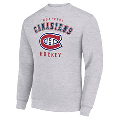 NHL Montreal Canadiens Men's Starter Team Logo Fleece Pullover Sweatshirt - Heather Gray