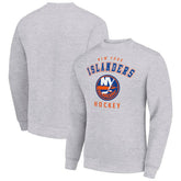 NHL New York Islanders Men's Starter Team Logo Fleece Pullover Sweatshirt - Heather Gray