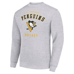 NHL Pittsburgh Penguins Men's Starter Team Logo Fleece Pullover Sweatshirt - Heather Gray