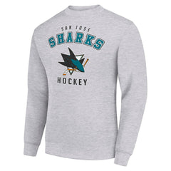 NHL San Jose Sharks Men's Starter Team Logo Fleece Pullover Sweatshirt - Heather Gray