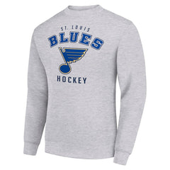 NHL St. Louis Blues Men's Starter Team Logo Fleece Pullover Sweatshirt - Heather Gray