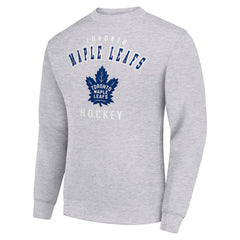 NHL Toronto Maple Leafs Men's Starter Team Logo Fleece Pullover Sweatshirt - Heather Gray