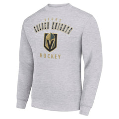 NHL Vegas Golden Knights Men's Starter Team Logo Fleece Pullover Sweatshirt - Heather Gray