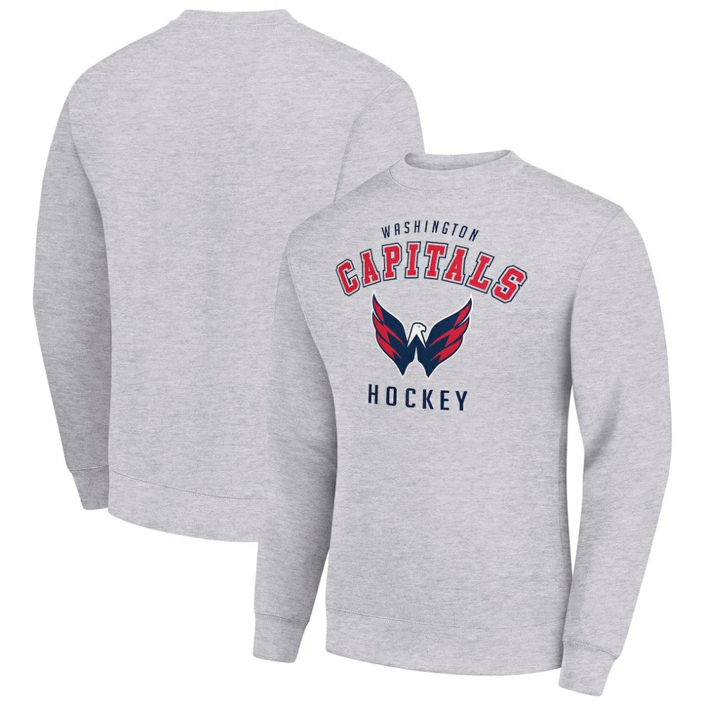 NHL Washington Capitals Men's Starter Team Logo Fleece Pullover Sweatshirt - Heather Gray