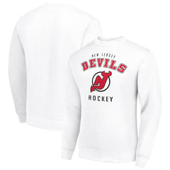 NHL New Jersey Devils Men's Starter Team Logo Fleece Pullover Sweatshirt - White
