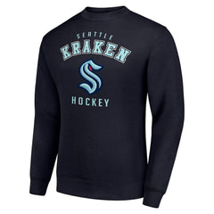 NHL Seattle Kraken Men's Starter Team Logo Fleece Pullover Sweatshirt - Navy