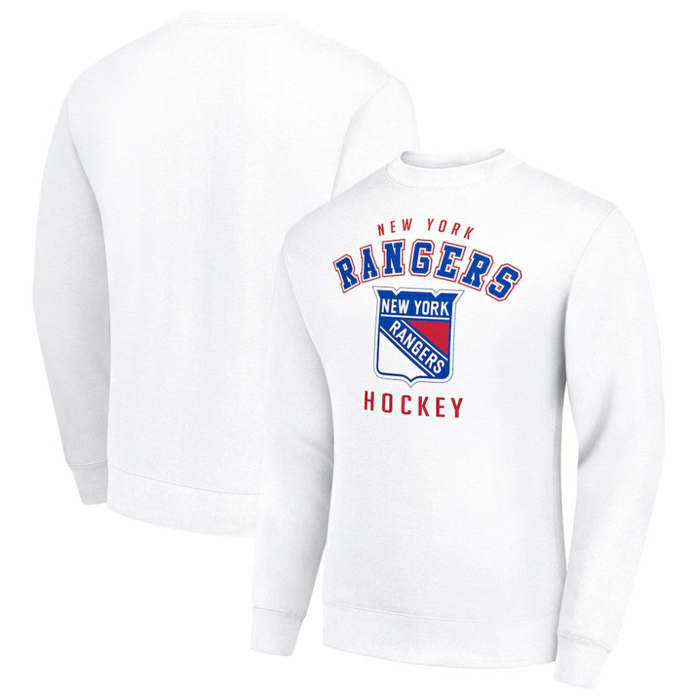 NHL New York Rangers Men's Starter Team Logo Fleece Pullover Sweatshirt - White