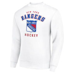 NHL New York Rangers Men's Starter Team Logo Fleece Pullover Sweatshirt - White
