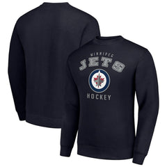 NHL Winnipeg Jets Men's Starter Team Logo Fleece Pullover Sweatshirt - Navy