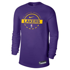 Los Angeles Lakers 2025/26 On-Court Flare Dri-FIT Practice Long Sleeve Tri-Blend T-Shirt Purple