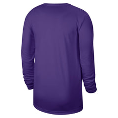 Los Angeles Lakers 2025/26 On-Court Flare Dri-FIT Practice Long Sleeve Tri-Blend T-Shirt Purple