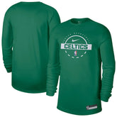 Boston Celtics 2025/26 On-Court Flare Dri-FIT Practice Long Sleeve Tri-Blend T-Shirt Kelly Green